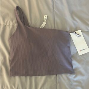 Lululemon Athletica Purple Asymmetrical Sleeveless Crop Tank